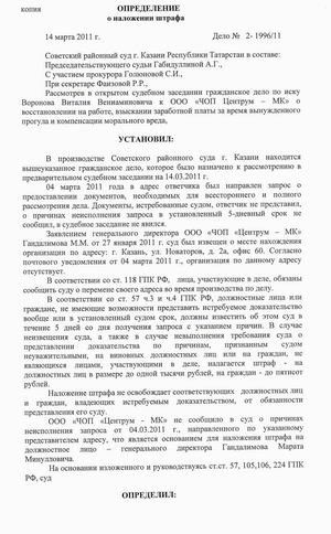 Постановление о наложении штрафа образец